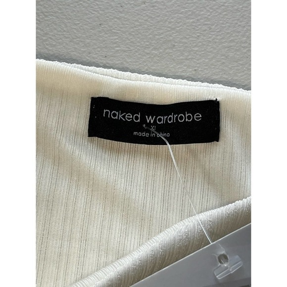 NAKED WARDROBE The Extra Mini Skirt Slinky Collection in White - Size XL- NWT - Picture 16 of 16